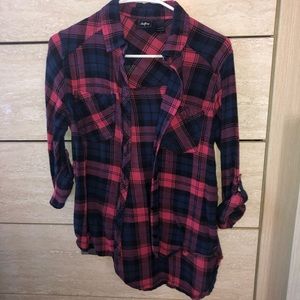 Pink and blue flannel